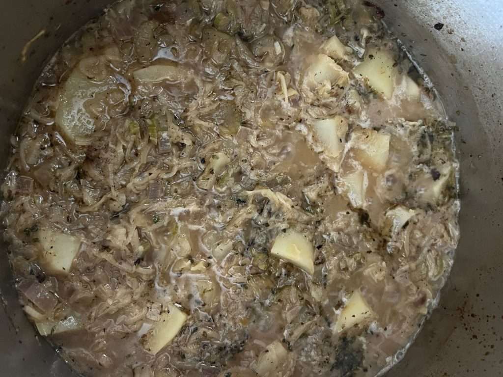 Winter Leek, Potato and Kale Soup Just Crumbs by Suzie Durigon