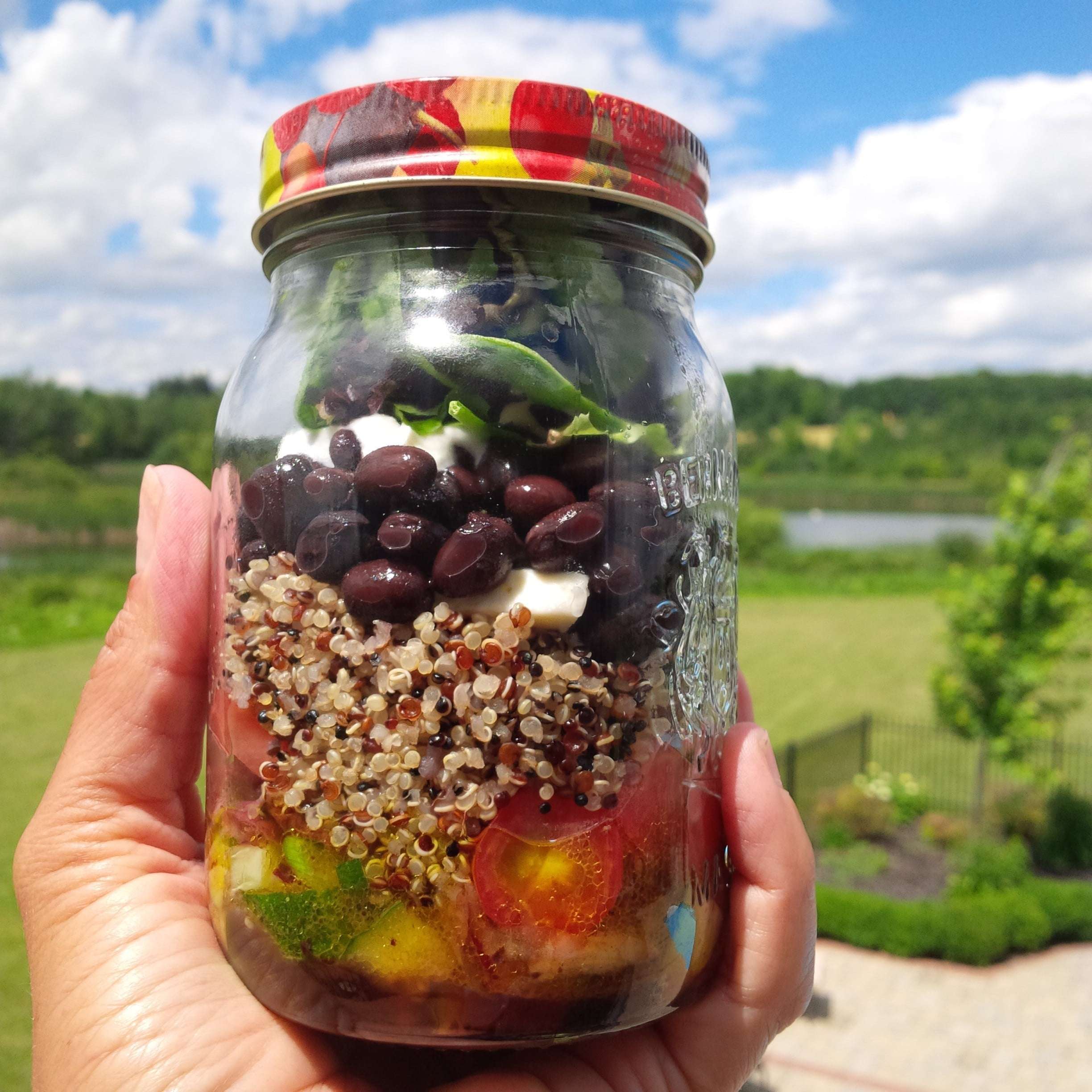 Greek Inspired Salad in a Jar