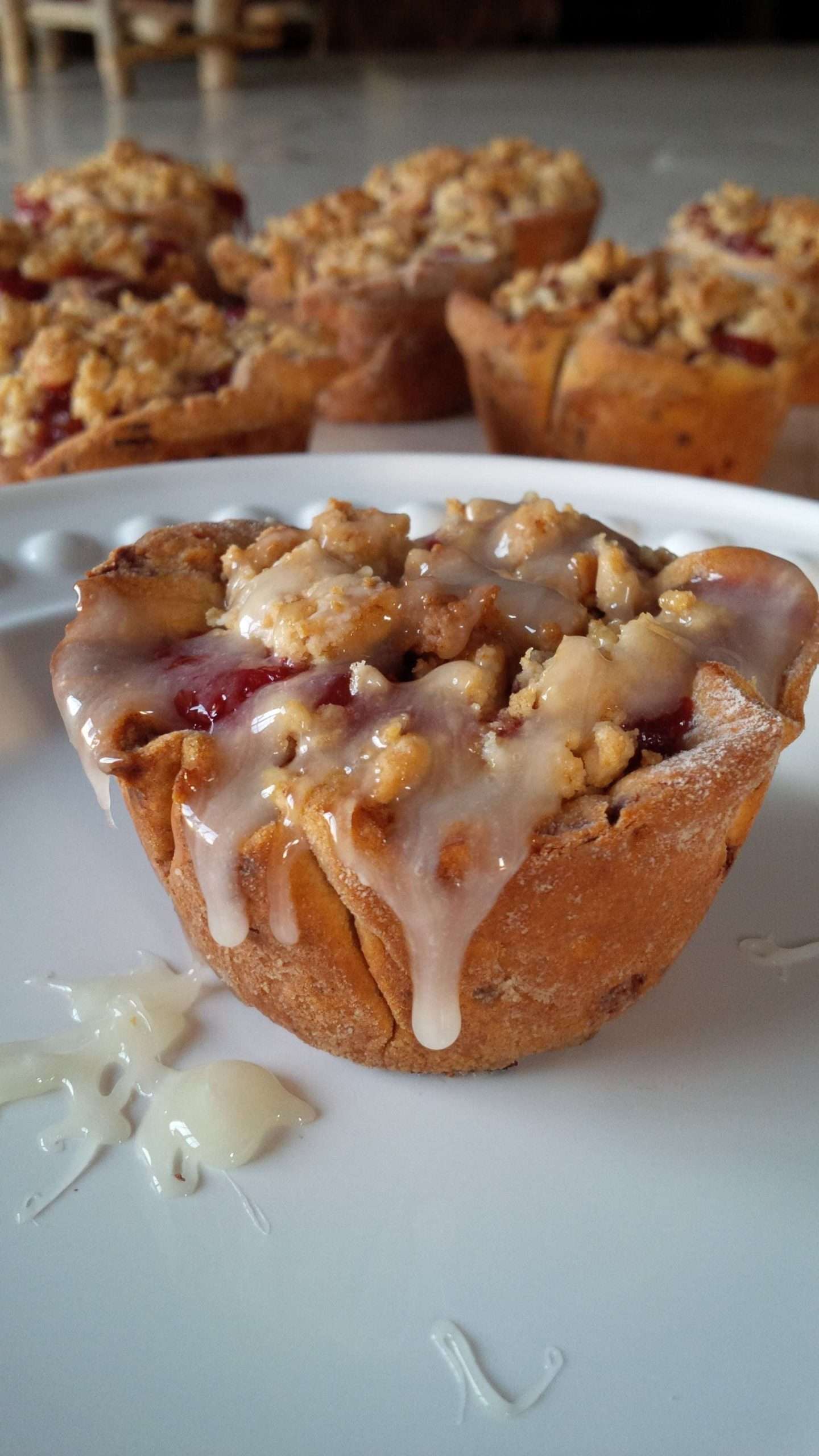 Strawberry Rhubarb Pies with Cinnamon Bun Crust in Minutes
