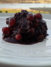 Dark Chocolate and Cranberry Molten Cake