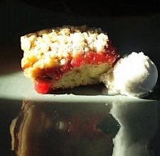 Strawberry Rhubarb Snack Cake