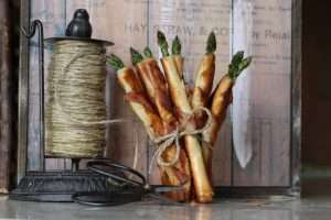 bacon wrapped phyllo asparagus cigars