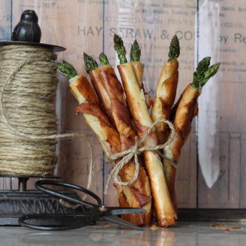 bacon wrapped phyllo asparagus cigars