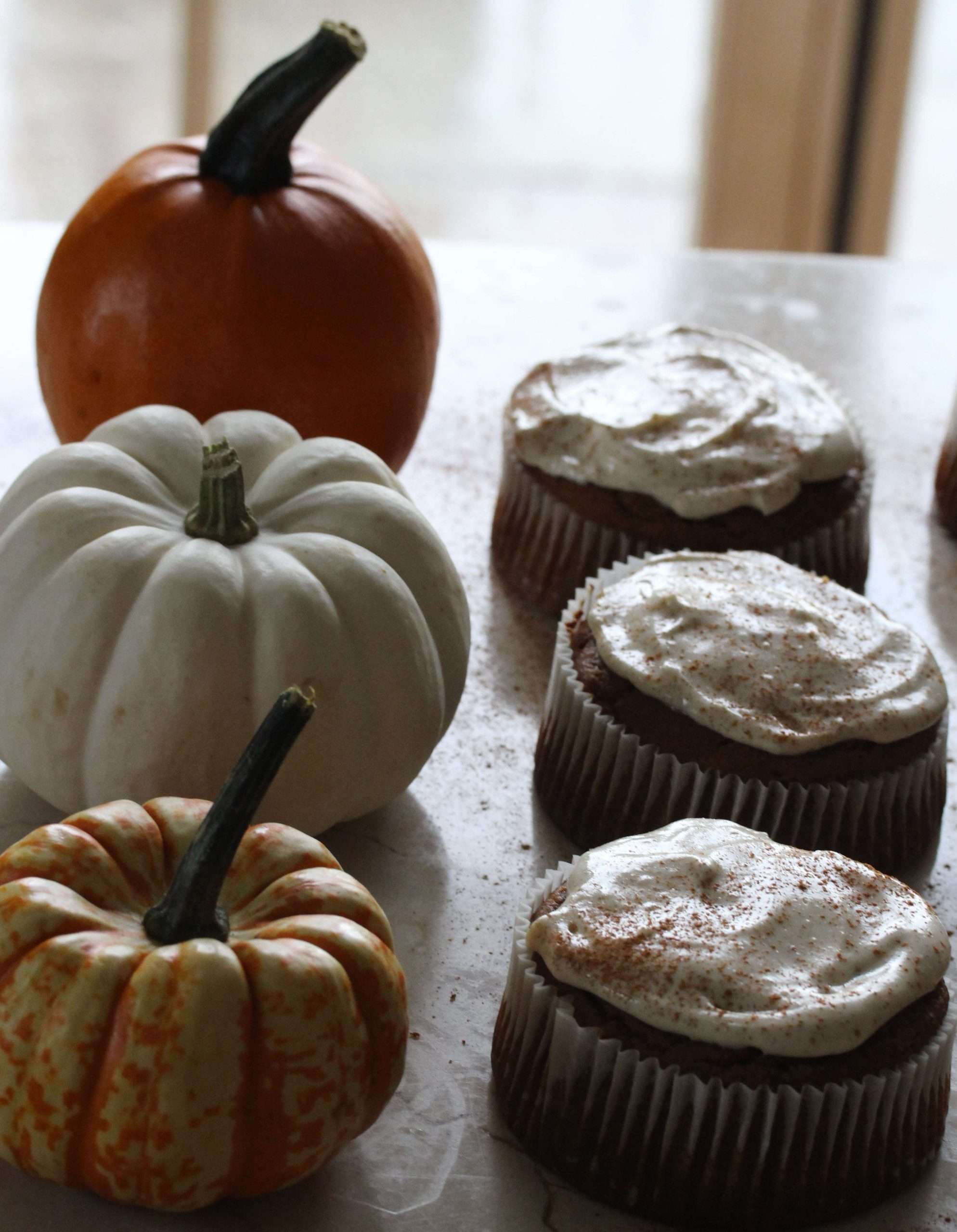 Gluten Free Quinoa Pumpkin Muffins with Healthy Cream Cheese Icing