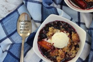 Peach Schnapps and Blueberry Crisp Just Crumbs Blog by Suzie Durigon