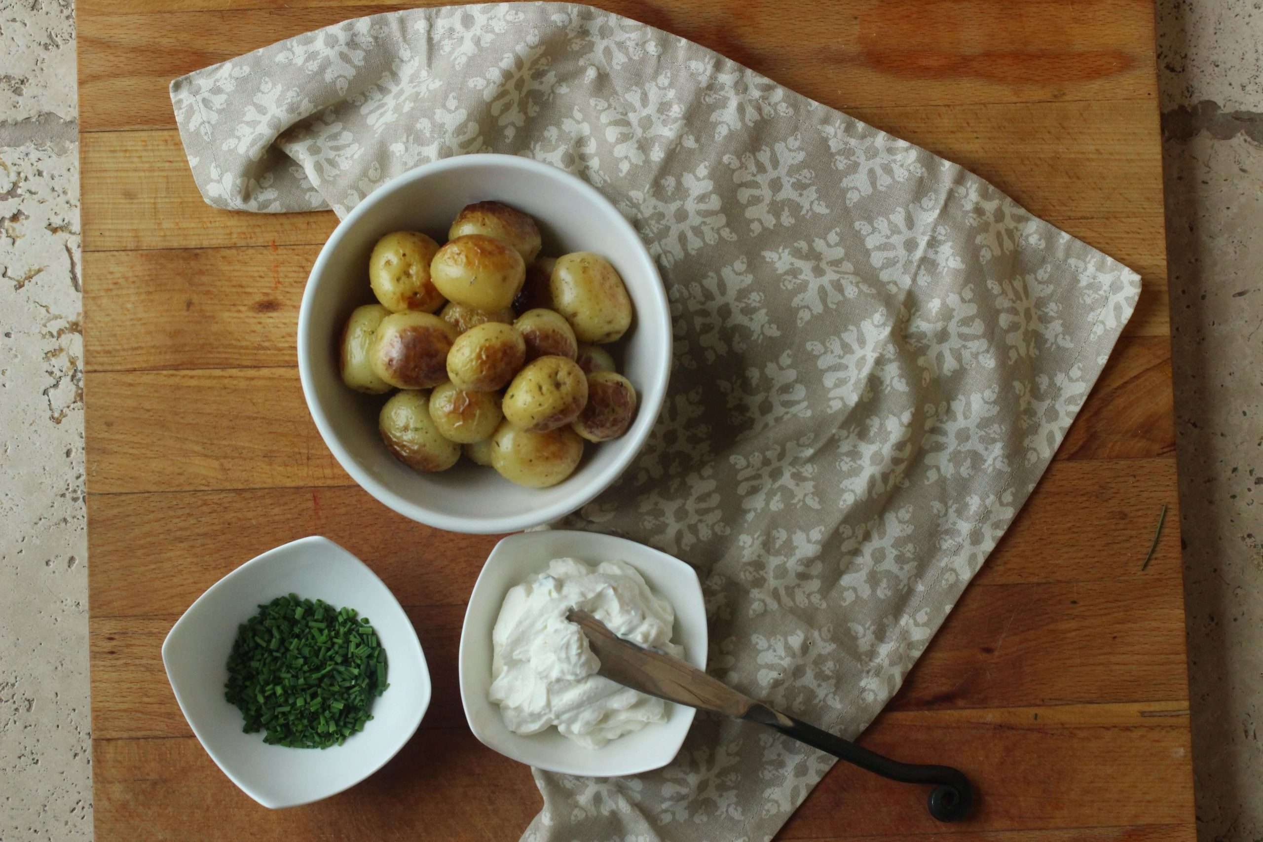 Loaded Crispy Baby Potatoes on a Stick