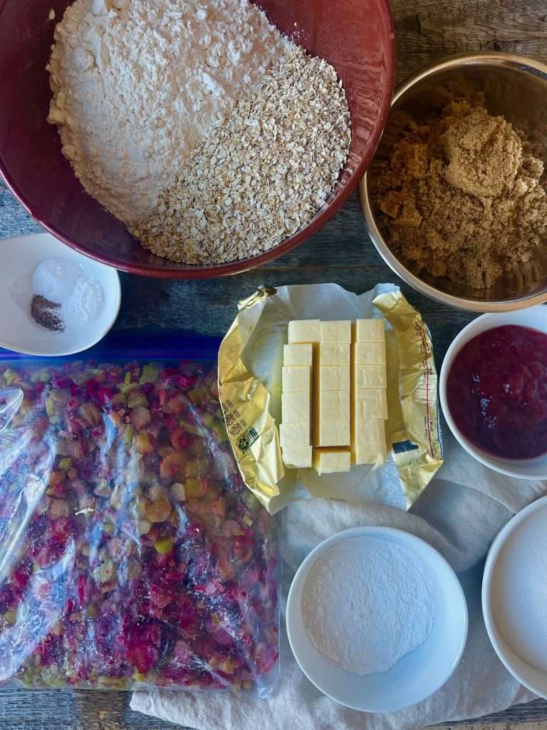 Rhubarb Oatmeal Crumble Bars