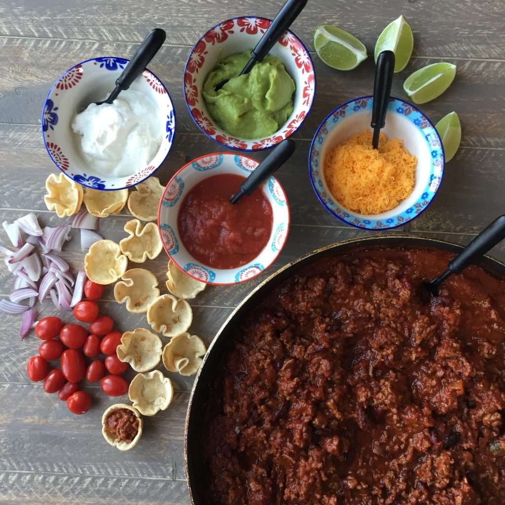 Game Day Big Batch Chili with a Self-Serve Bar Big Batch Game Day Serve Yourself Chili Bar