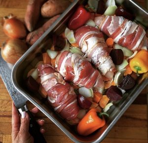 Bacon Wrapped Chicken: How to Plan an Incredible (and no-fuss One-Pan) Weeknight Meal Just Crumbs Blog by Suzie Durigon