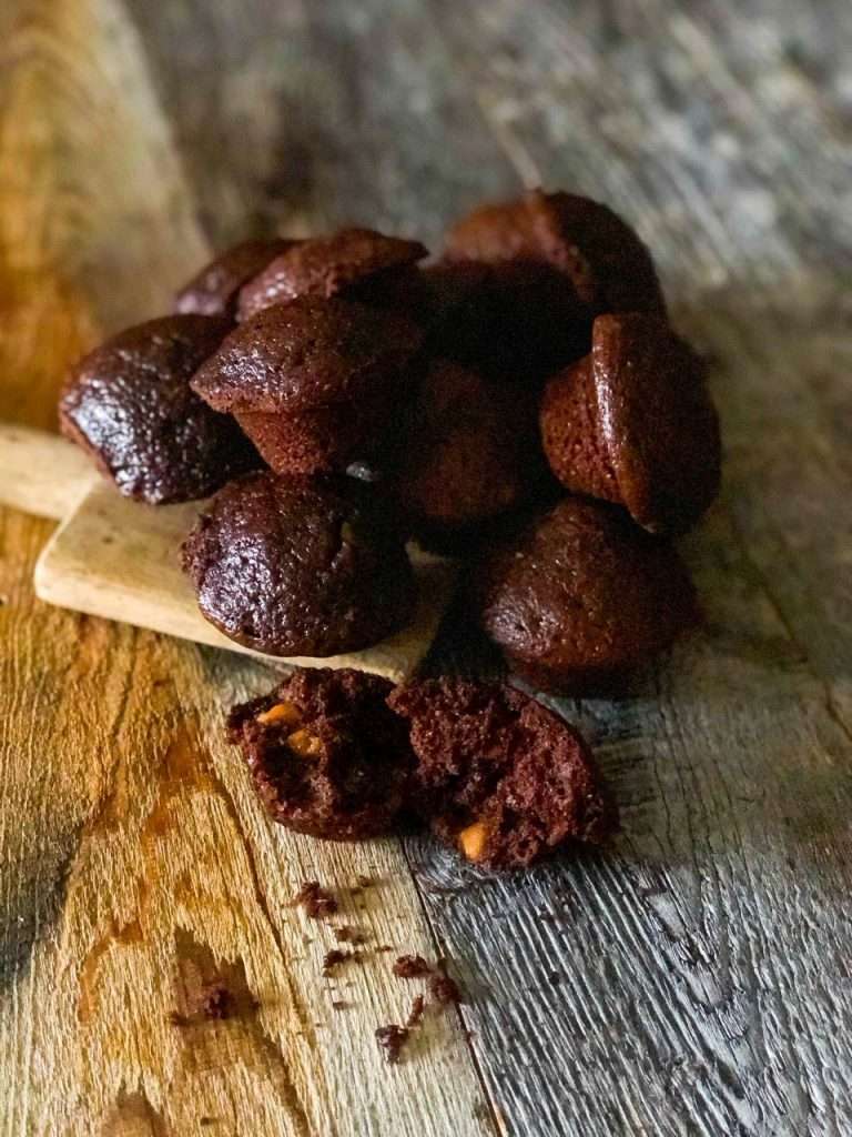 Sourdough Chocolate and Peanut Butter Brownie Bites