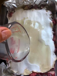 strawberry Rhubarb Self Saucing Cake