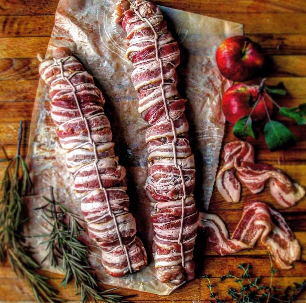Bacon Wrapped Cranberry and Apple Stuffed Turkey Breast Roll Stuffed Turkey Breast Roll