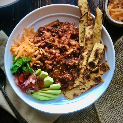 hearty vegetarian game day chili