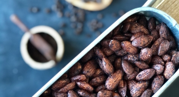What To Do With Used Coffee Grounds: Baked Mocha Almonds