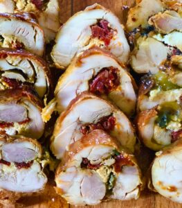 Prosciutto Wrapped Stuffed Chicken Thighs