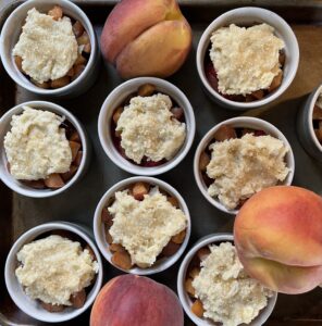 Healthy Gluten-Free Peach and Raspberry Cobbler Just Crumbs Blog by Suzie Duringon