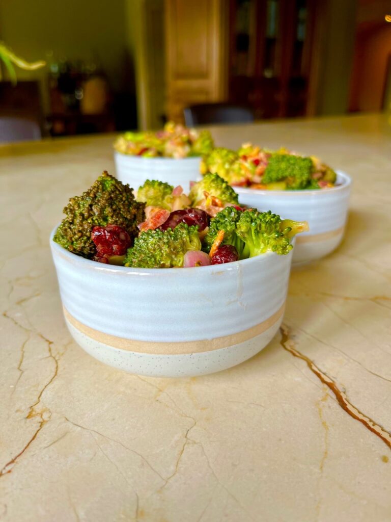 Creamy Broccoli and Cranberry Salad with Bacon Just Crumbs Blog by Suzie Durigon