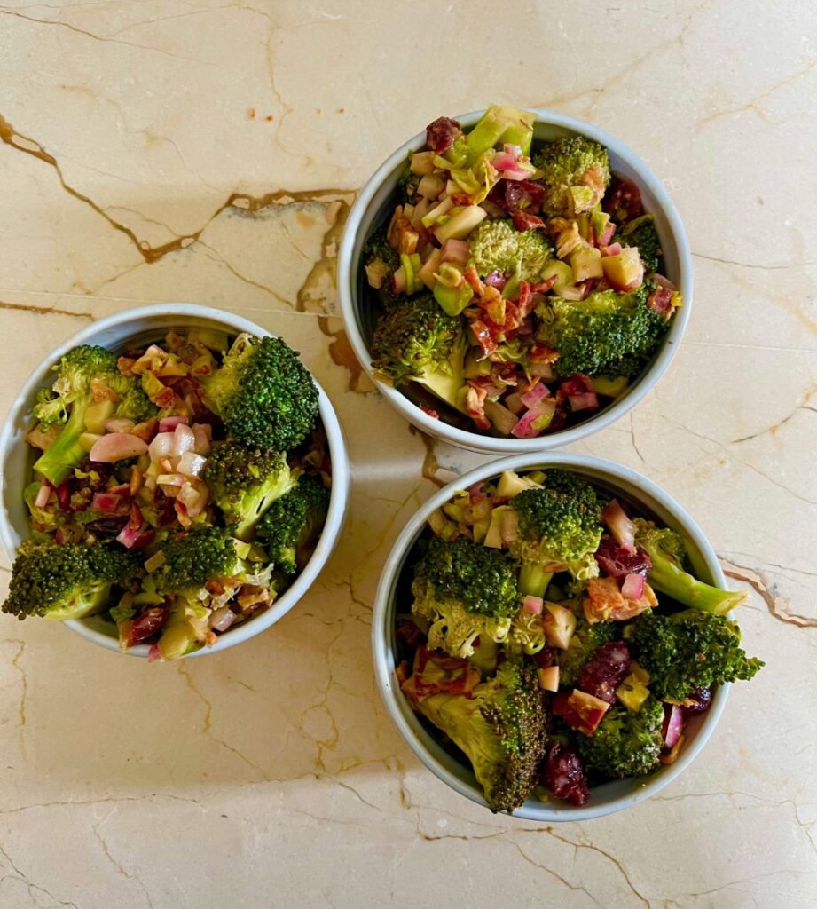 Creamy Broccoli and Cranberry Salad with Bacon Just Crumbs Blog by Suzie Durigon