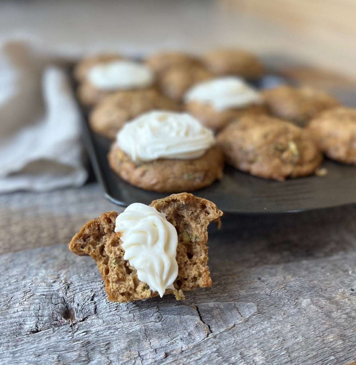 Cream Cheese Filled Moist Zucchini Muffins