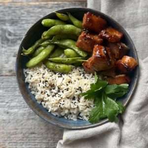 10 Minute Honey Garlic Air Fryer Salmon Bites