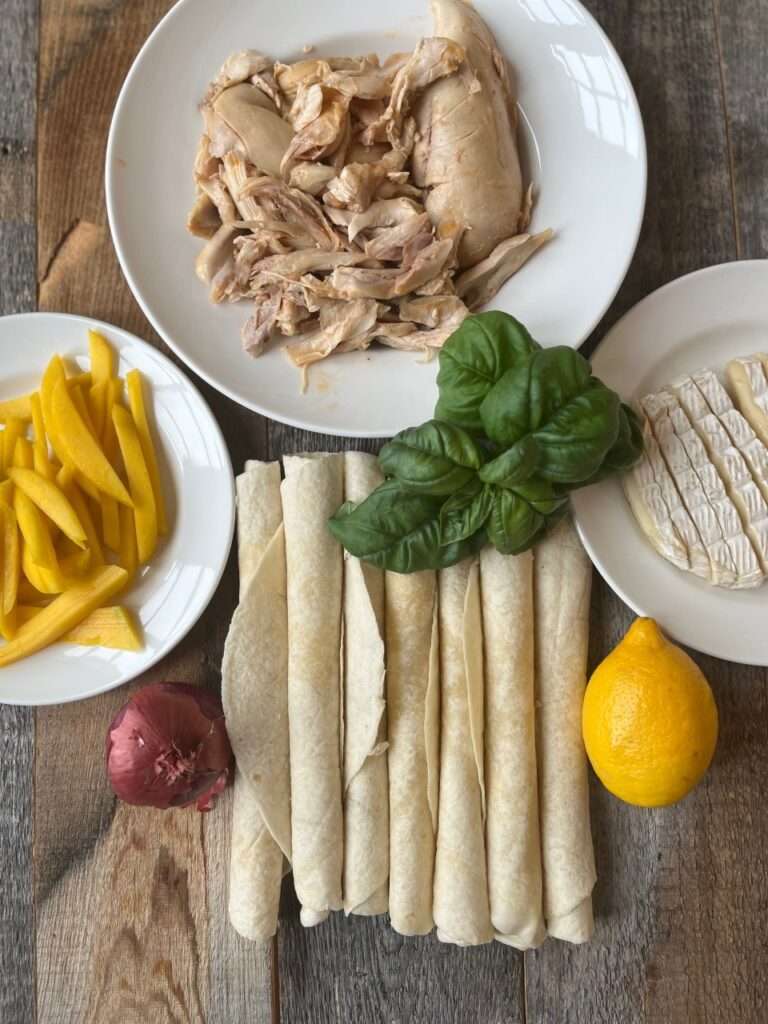 Roasted Chicken and Brie Quesadillas with Fresh Mango Salsa