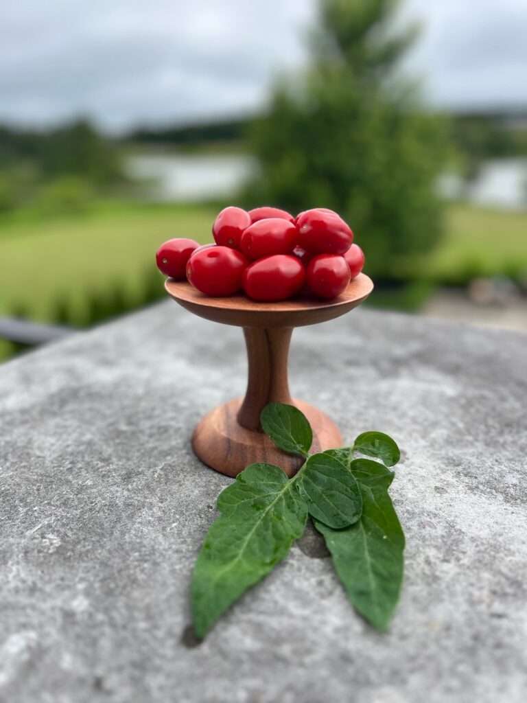 tomatoes on a pedestal