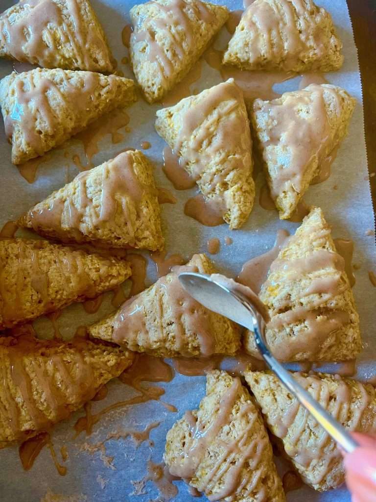glazed pumpkin scones