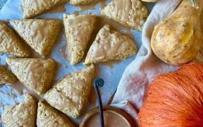 The Most Tender Glazed Pumpkin Scones