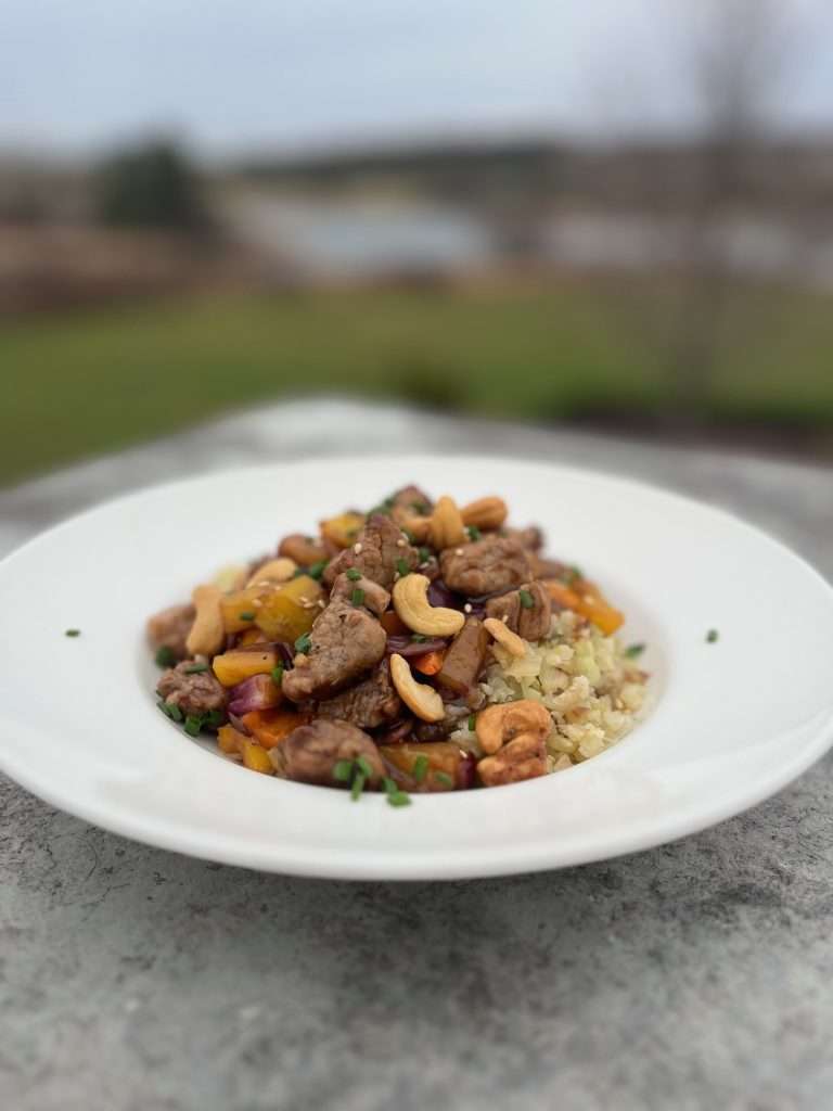 pineapple pork stir-fry