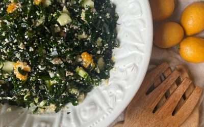 Lemon Kale and Quinoa Salad with Feta